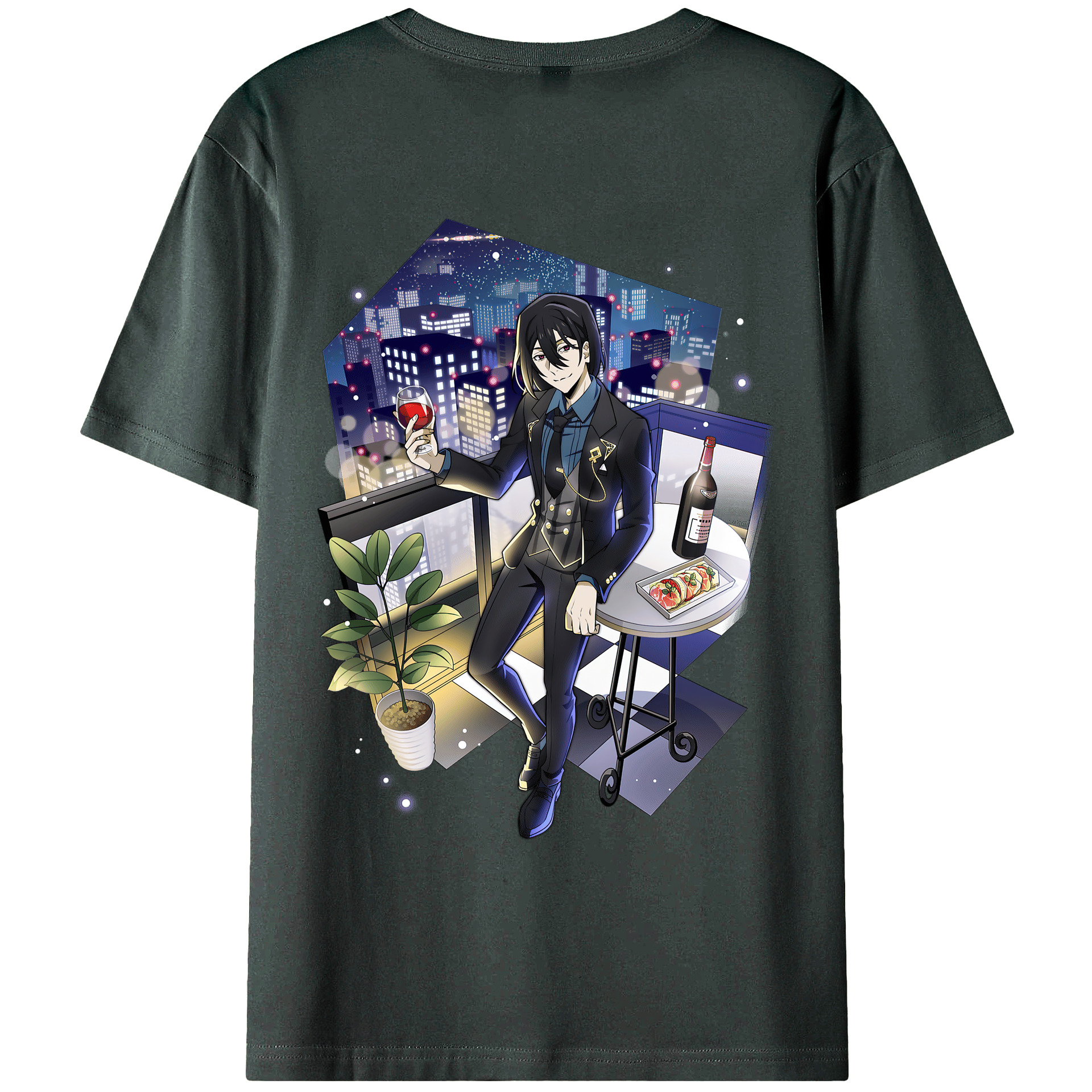 （画像用） 文豪ストレイドッグス Bungo Stray Dogs 綿100％ メンズ半袖Tシャツ（バックプリント） 通気性